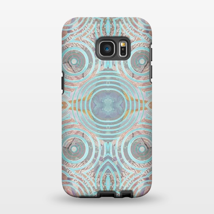 Galaxy S7 EDGE StrongFit Pastel playful African inspired circle sketch pattern by Oana 