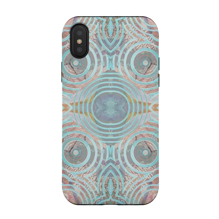 iPhone Xs / X StrongFit Pastel playful African inspired circle sketch pattern by Oana 