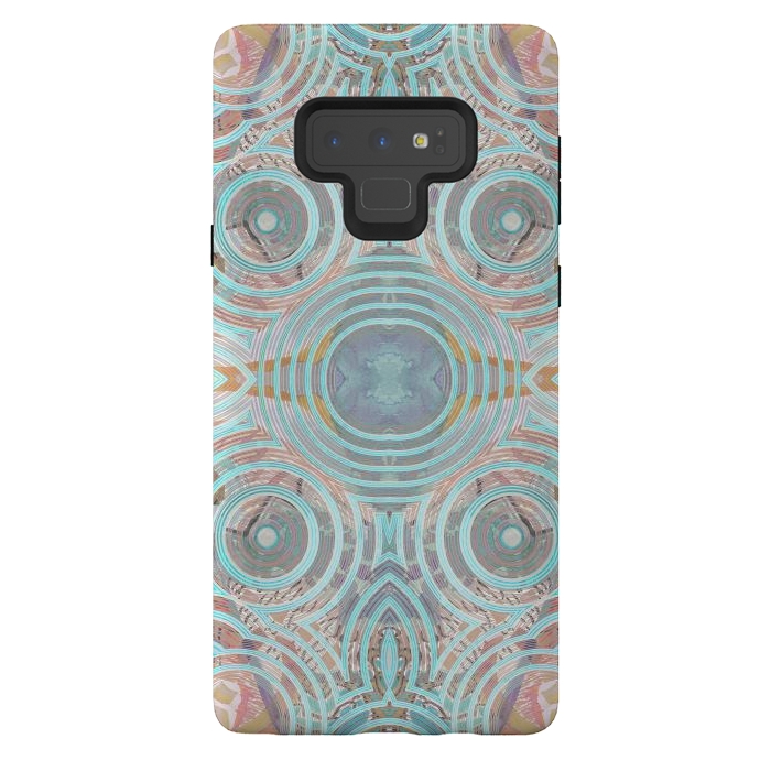 Galaxy Note 9 StrongFit Pastel playful African inspired circle sketch pattern by Oana 
