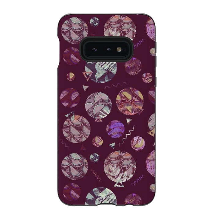 Galaxy S10e StrongFit Pop art geo circles and watermelon pattern by Oana 