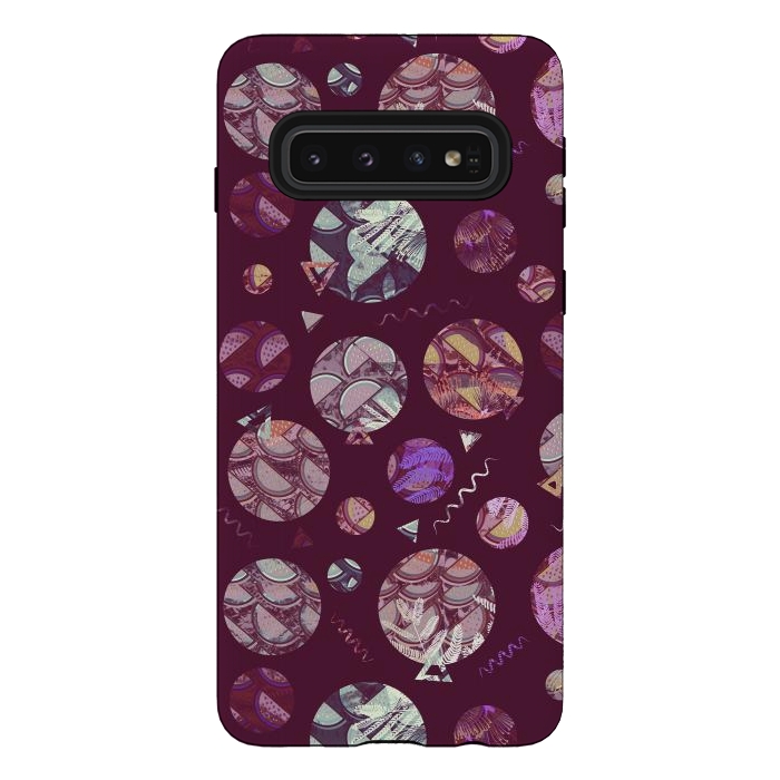 Galaxy S10 StrongFit Pop art geo circles and watermelon pattern by Oana 