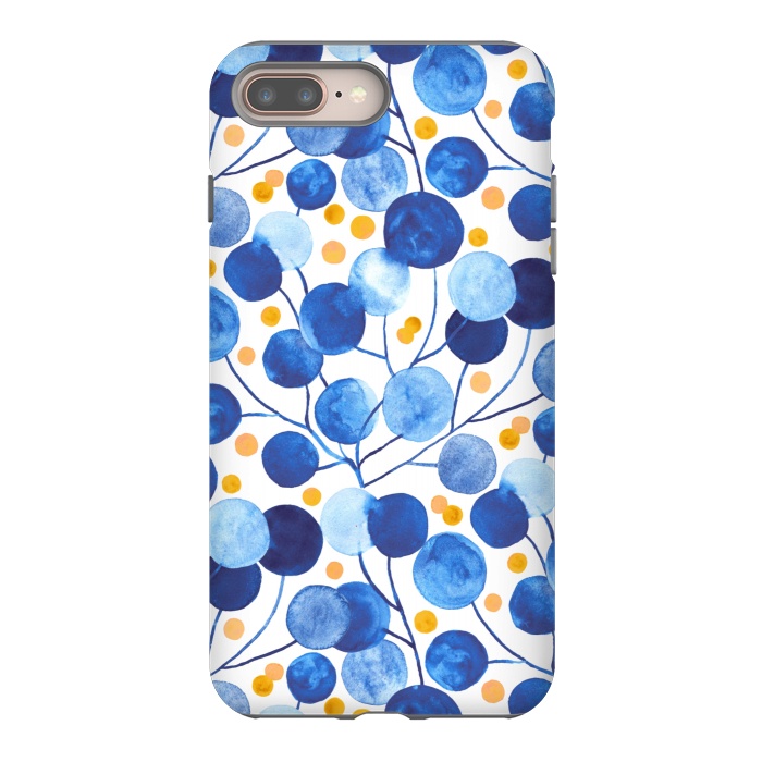 iPhone 7 plus StrongFit Pompom Plants in Cobalt & Gold by Tigatiga