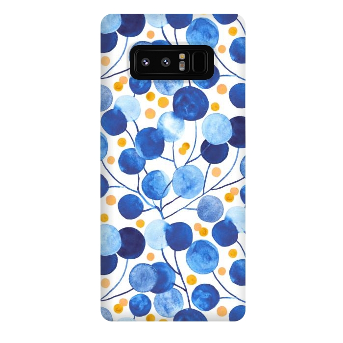 Galaxy Note 8 StrongFit Pompom Plants in Cobalt & Gold by Tigatiga