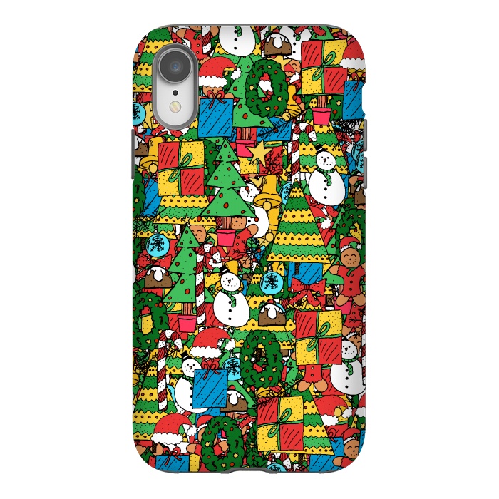iPhone Xr StrongFit Merry Christmas pattern by Steve Wade (Swade)