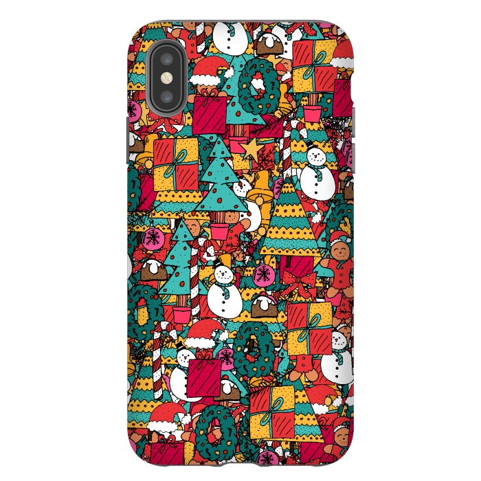 iPhone Xs Max StrongFit Festive Christmas Pattern by Steve Wade (Swade)