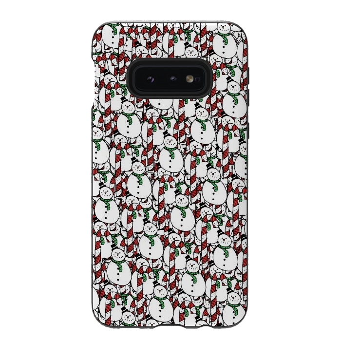 Galaxy S10e StrongFit Snowman pattern by Steve Wade (Swade)