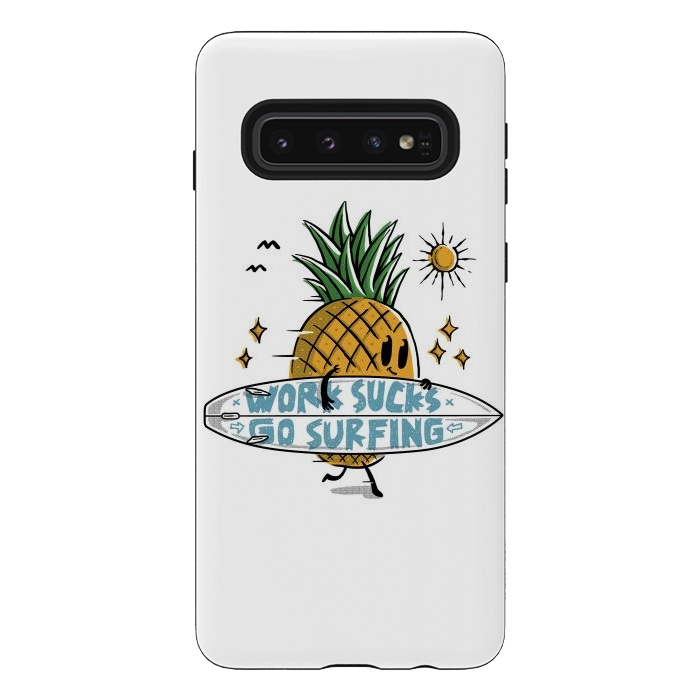 Galaxy S10 StrongFit Work Sucks, Go Surfing by Afif Quilimo