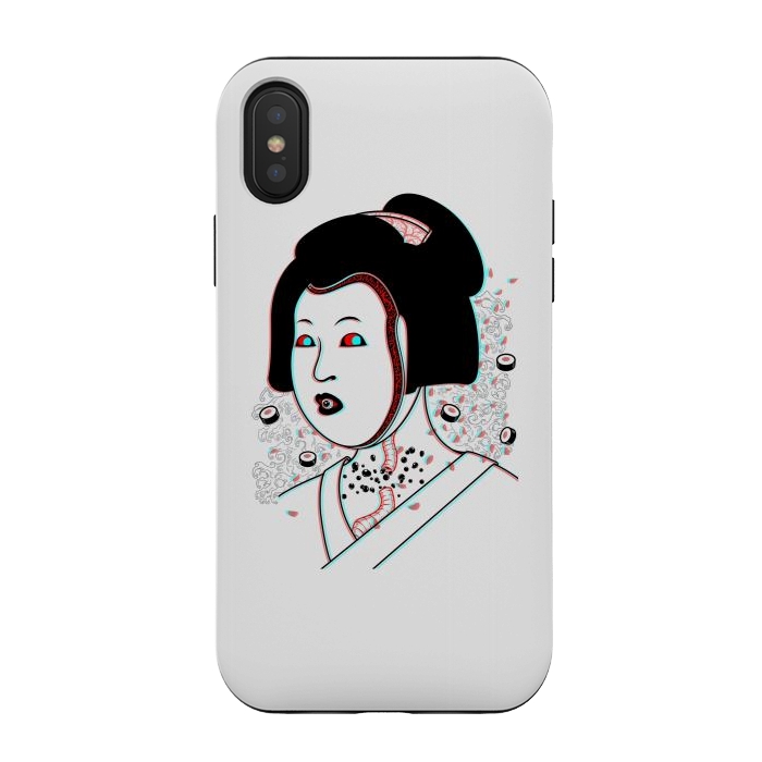 iPhone Xs / X StrongFit Psychedelic Geisha by Pigboom
