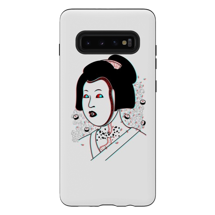 Galaxy S10 plus StrongFit Psychedelic Geisha by Pigboom