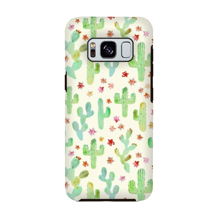 Galaxy S8 StrongFit Watercolor Cacti by Tangerine-Tane