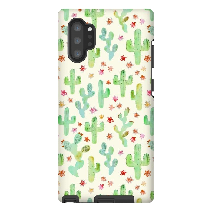 Galaxy Note 10 plus StrongFit Watercolor Cacti by Tangerine-Tane