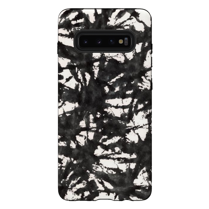 Galaxy S10 plus StrongFit Black Watercolor Stamp by Hanny Agustine