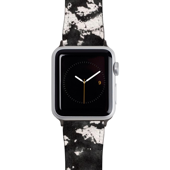 Watch 38mm / 40mm Strap PU leather Black Watercolor Stamp by Hanny Agustine