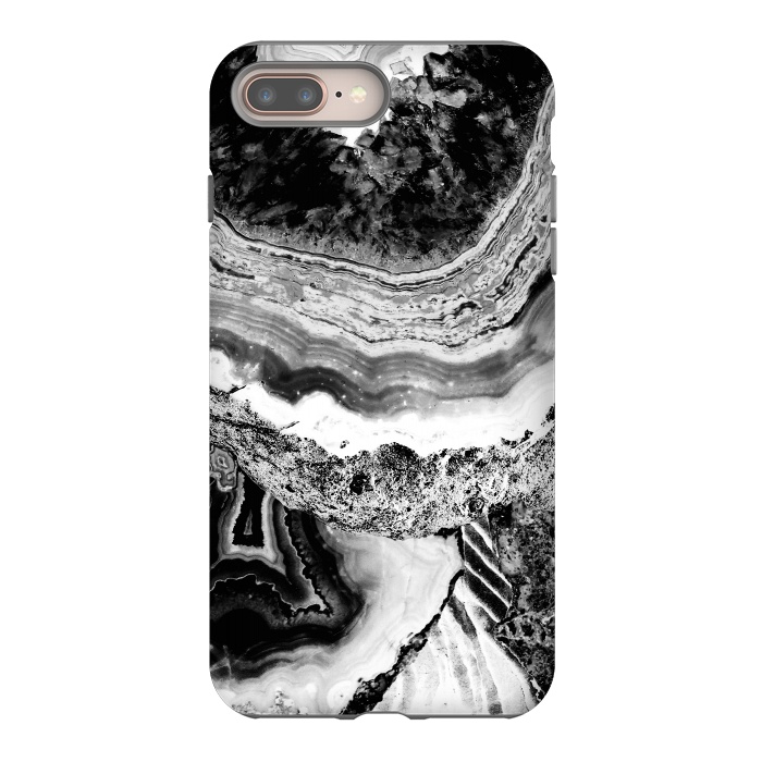 iPhone 7 plus StrongFit Black and white geode marble art by Oana 