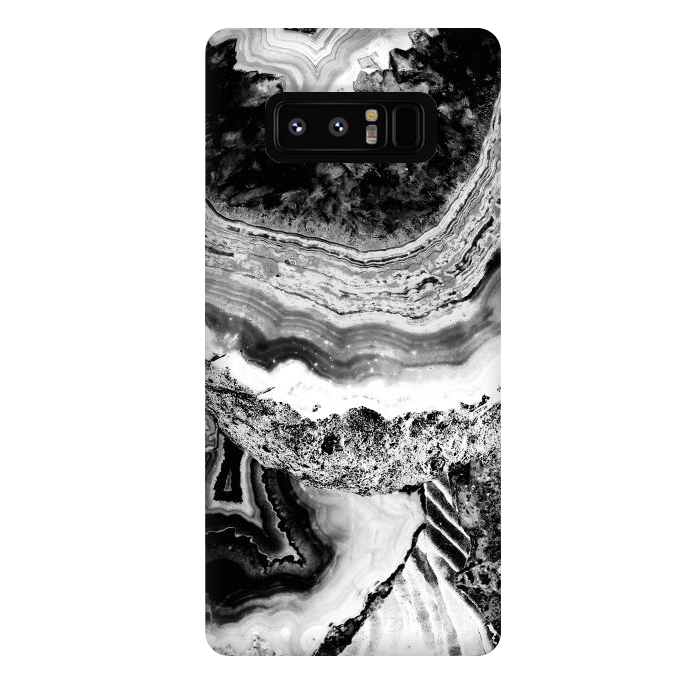 Galaxy Note 8 StrongFit Black and white geode marble art by Oana 