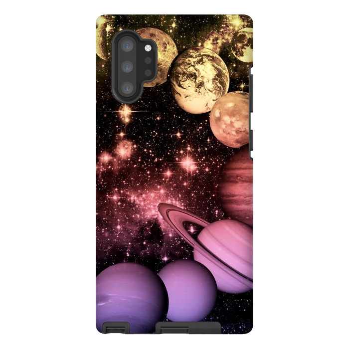 Galaxy Note 10 plus StrongFit Pastel gradient Solar System space art by Oana 
