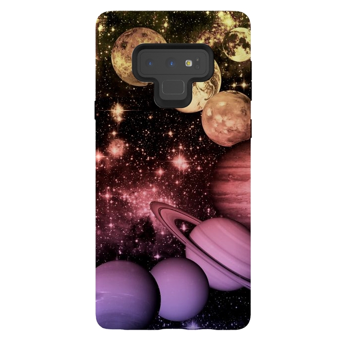 Galaxy Note 9 StrongFit Pastel gradient Solar System space art by Oana 