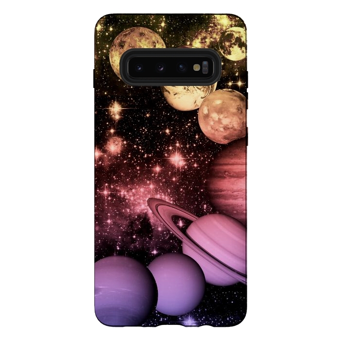 Galaxy S10 plus StrongFit Pastel gradient Solar System space art by Oana 