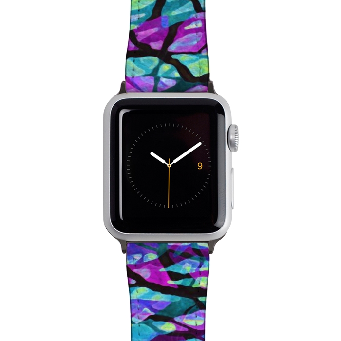 Watch 42mm / 44mm Strap PU leather Abstract Trees Digital Art G551 by Medusa GraphicArt