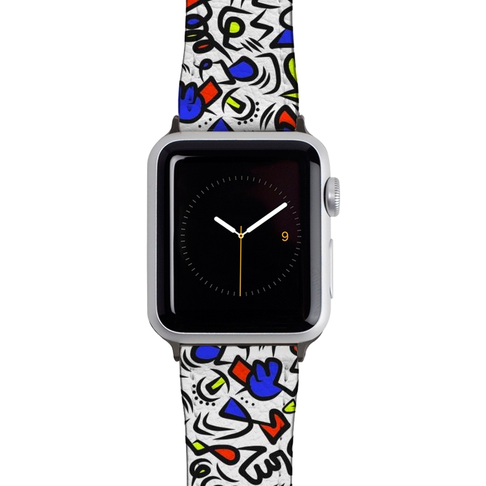 Watch 38mm / 40mm Strap PU leather Mondrian Abstract by Hanny Agustine