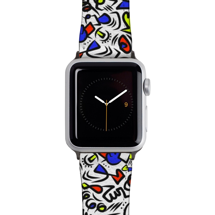 Watch 42mm / 44mm Strap PU leather Mondrian Abstract by Hanny Agustine