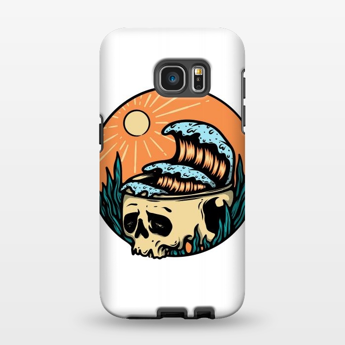 Galaxy S7 EDGE StrongFit Skull & Wave by Afif Quilimo