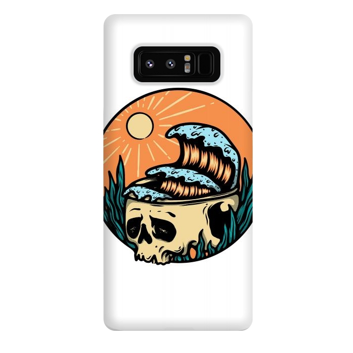 Galaxy Note 8 StrongFit Skull & Wave by Afif Quilimo