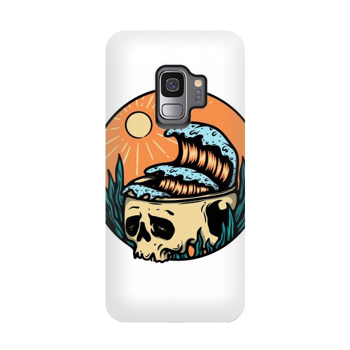 Galaxy S9 StrongFit Skull & Wave by Afif Quilimo