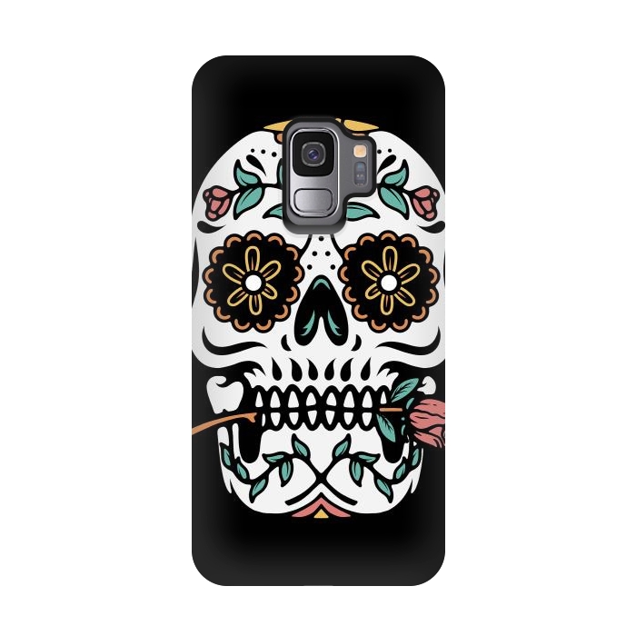 Galaxy S9 StrongFit Mexican Skull by Afif Quilimo