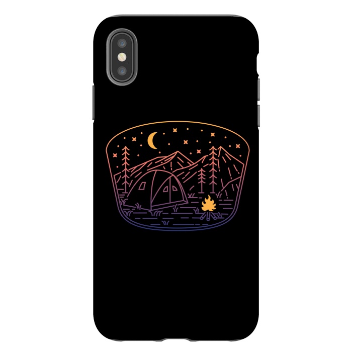 iPhone Xs Max StrongFit Camp Fire Line by Afif Quilimo