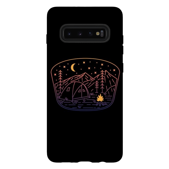 Galaxy S10 plus StrongFit Camp Fire Line by Afif Quilimo