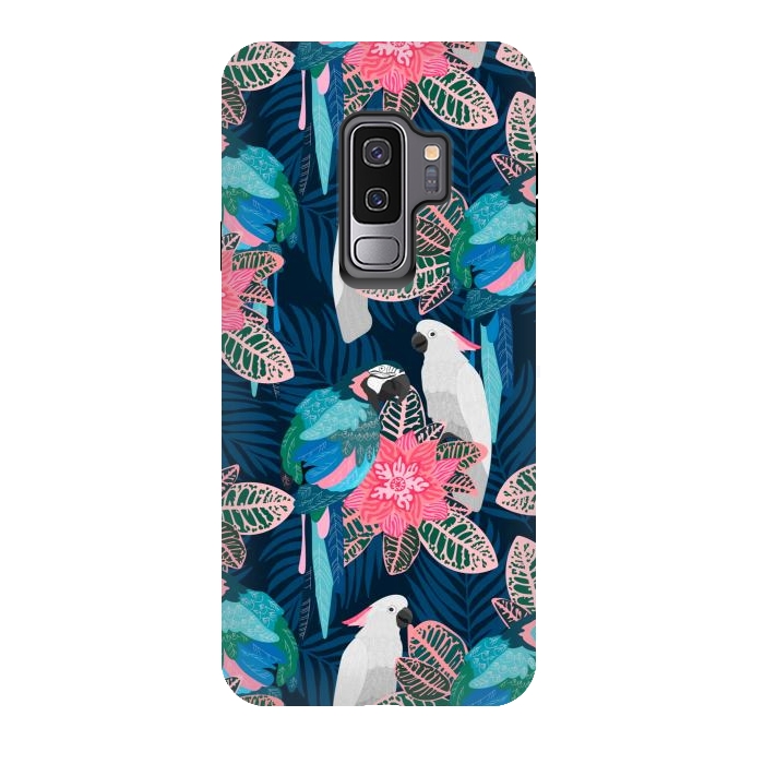 Galaxy S9 plus StrongFit Tropical birds by Julia Badeeva