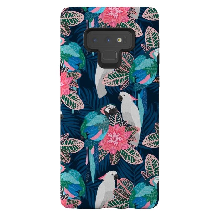 Galaxy Note 9 StrongFit Tropical birds by Julia Badeeva