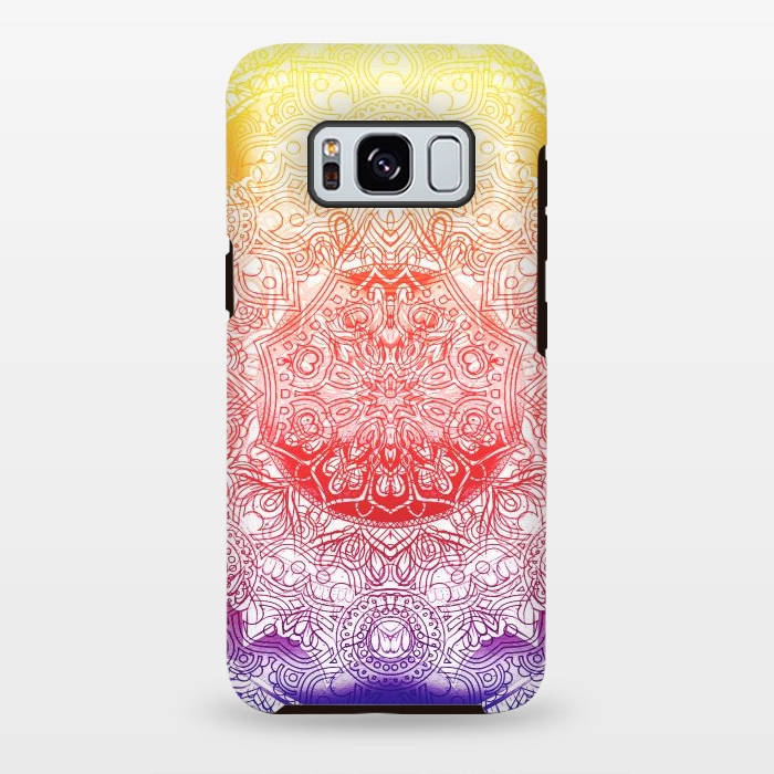 Galaxy S8 plus StrongFit Vibrant rainbow mandala by Oana 