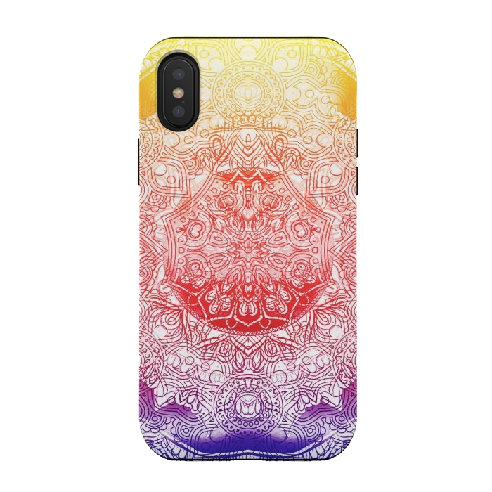 iPhone Xs / X StrongFit Vibrant rainbow mandala by Oana 