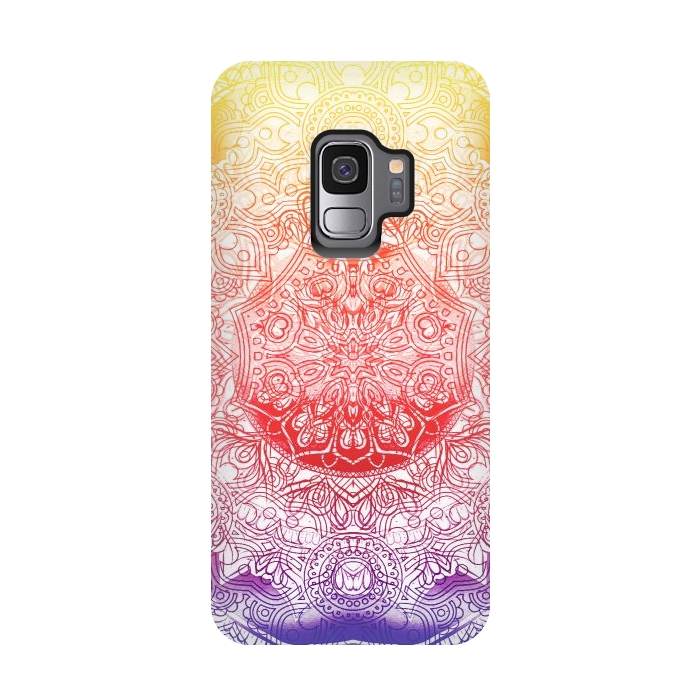 Galaxy S9 StrongFit Vibrant rainbow mandala by Oana 