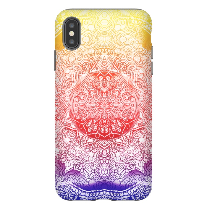 iPhone Xs Max StrongFit Vibrant rainbow mandala by Oana 