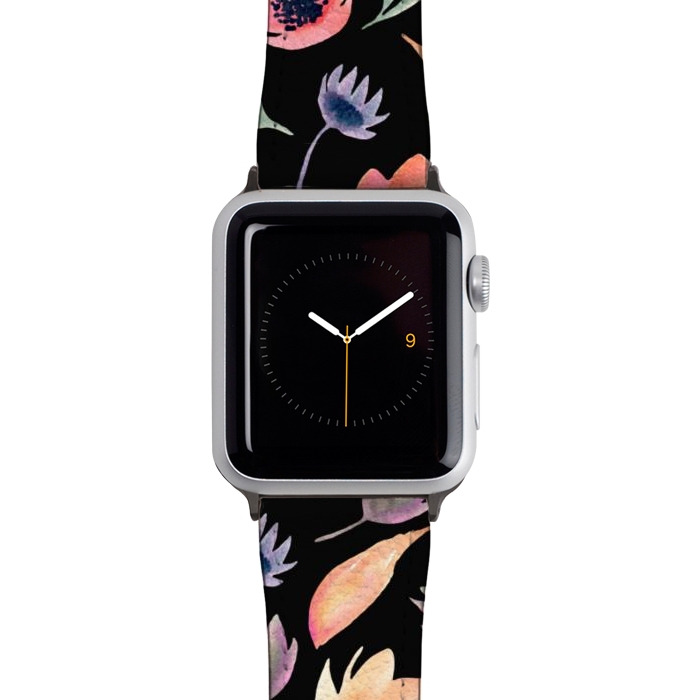 Watch 38mm / 40mm Strap PU leather Floral pattern by Julia Badeeva