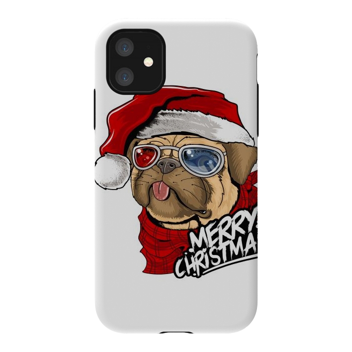 iPhone 11 StrongFit cute santa dog  by haroulita