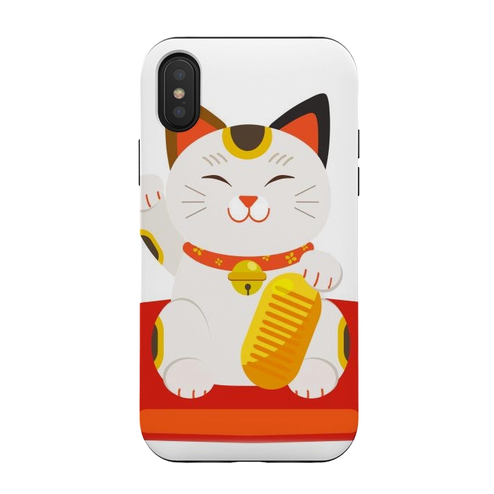 iPhone Xs / X StrongFit lucky cat by haroulita