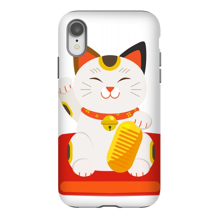 iPhone Xr StrongFit lucky cat by haroulita