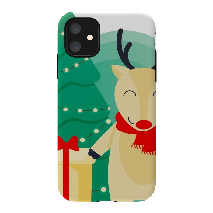 iPhone 11 StrongFit happy reindeer by haroulita