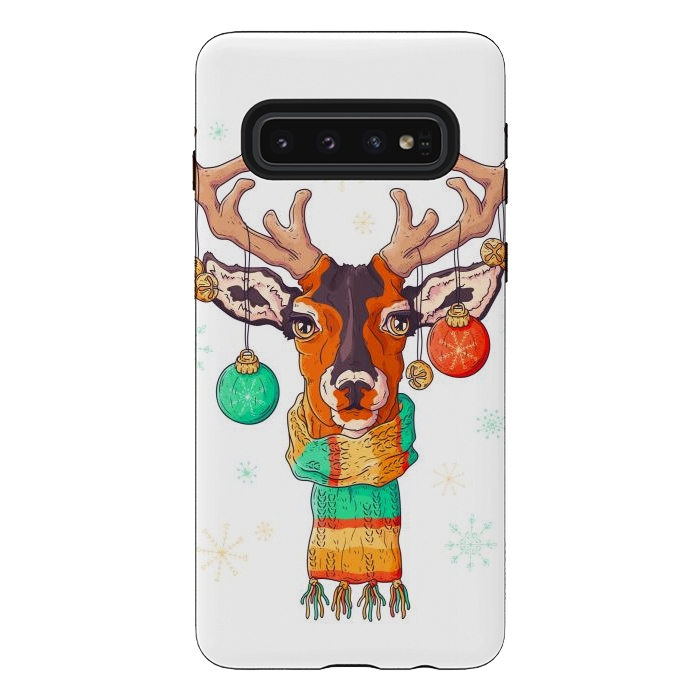 Galaxy S10 StrongFit christmas reindeer by haroulita