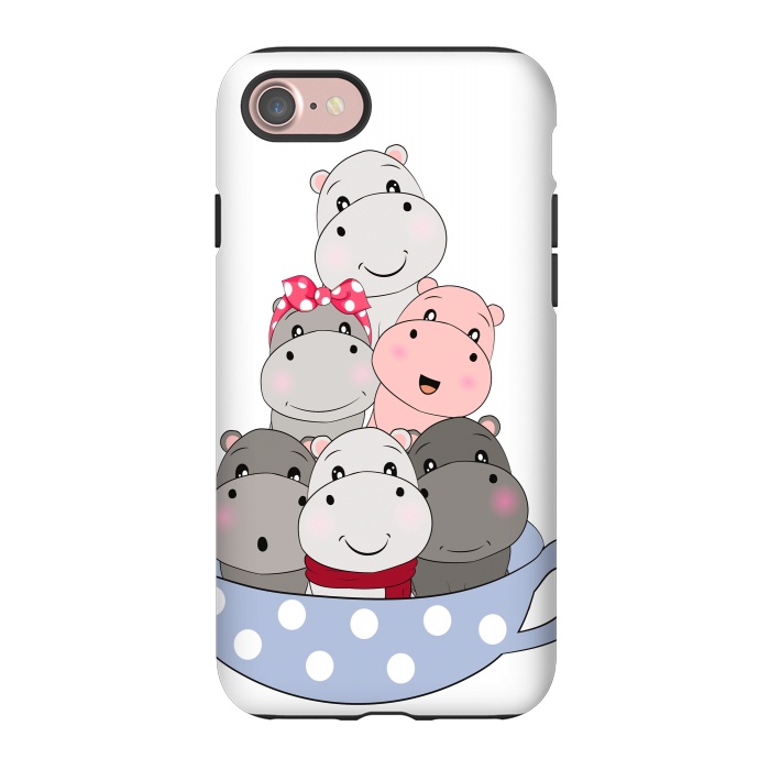 iPhone 7 StrongFit cute hippos by haroulita