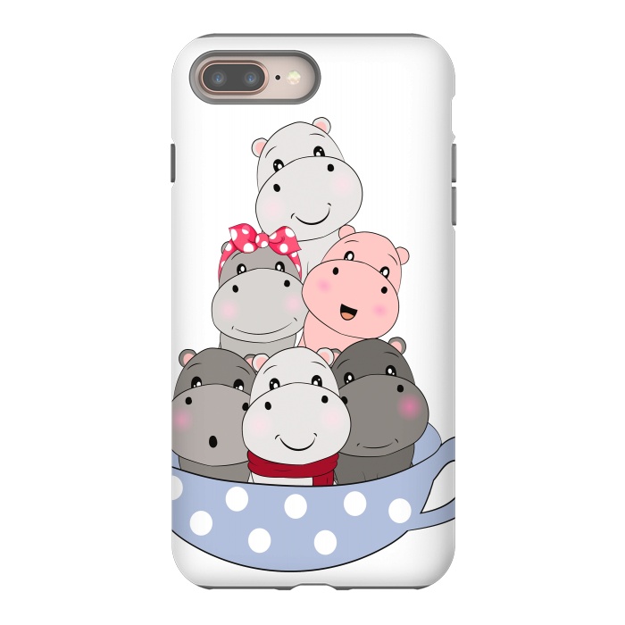 iPhone 7 plus StrongFit cute hippos by haroulita