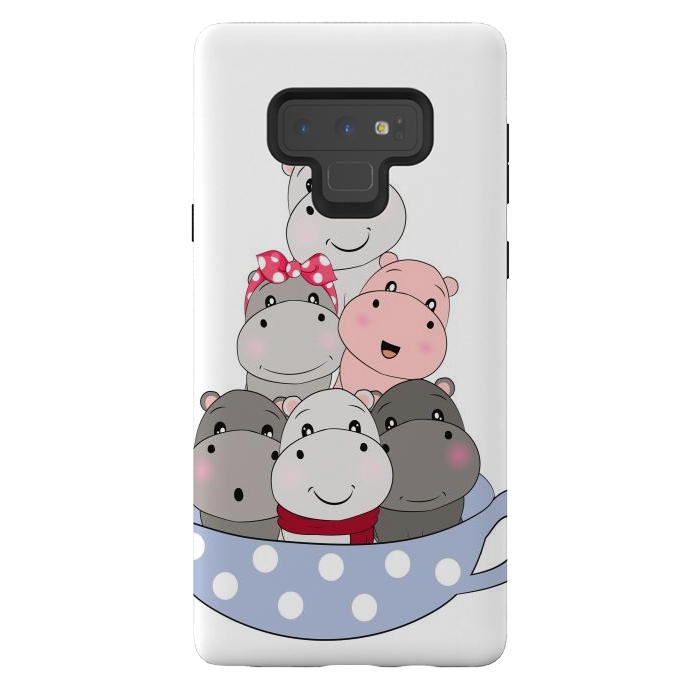 Galaxy Note 9 StrongFit cute hippos by haroulita