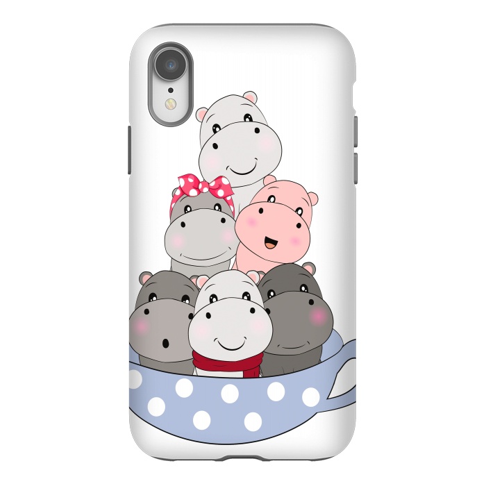 iPhone Xr StrongFit cute hippos by haroulita