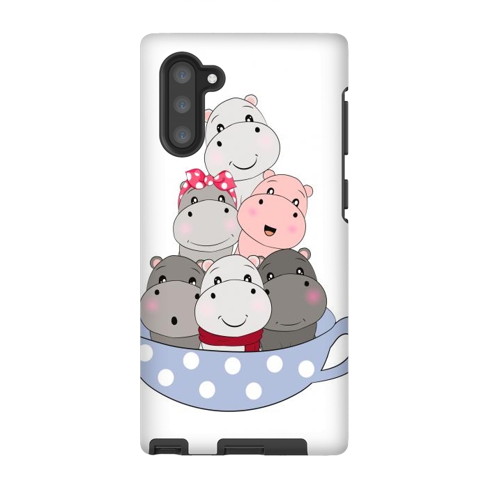 Galaxy Note 10 StrongFit cute hippos by haroulita