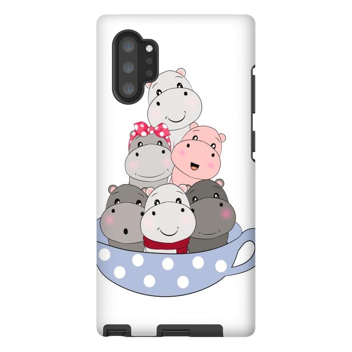 Galaxy Note 10 plus StrongFit cute hippos by haroulita