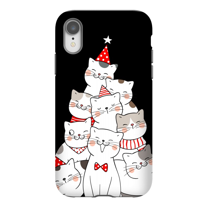 iPhone Xr StrongFit christmas cats by haroulita